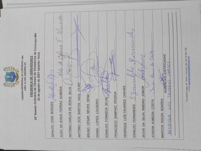 25ª SESSÃO ORDINÁRIA DIA 25 DE AGOSTO DE 2021